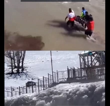 فیلم/ سقوط مرد ۵۵ ساله در آبشار کوهرنگ