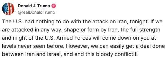 پیام ترامپ در تروپ سوشال پیام ترامپ در تروپ سوشال